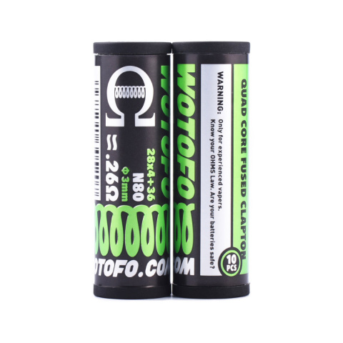 10szt. Wotofo 0.26ohm Quad Core Fused Clapton Prebuilt Coils 28Ga*4+36Ga 10szt. Wotofo 0.26ohm Quad Core Fused Clapton Prebuilt Coils 28Ga*4+36Ga