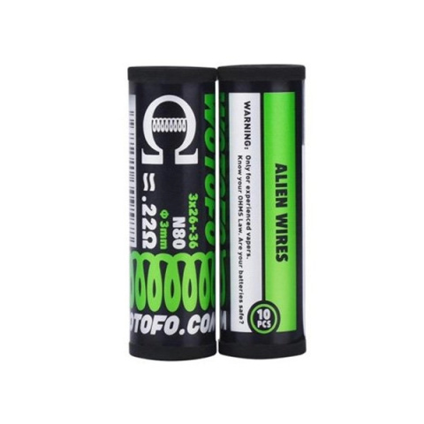 10 szt. Wotofo 0.22 ohm Ni80 Alien Prebuilt Coil 3*26+36 10 szt. Wotofo 0.22 ohm Ni80 Alien Prebuilt Coil 3*26+36