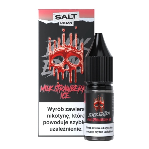 Liquid Dark Line Black Salt 10ml - Milk Strawberry Ice 20mg