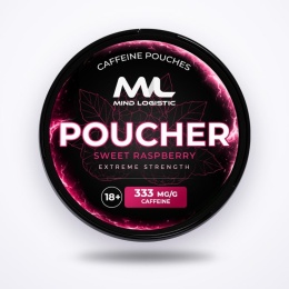 Poucher – Sweet Raspberry 333mg Woreczki Kofeinowe energetyczne